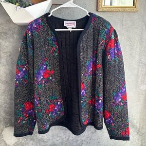 Marc Anthony Quilted Jacket with Floral Accents